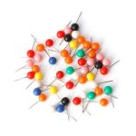 Epingles de p�che multicolores, 50 pi�ces, t�te de perle ronde, broches de ligne, mat�riel de p�che