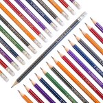Ersan - 30x crayons hb avec gomme - 6 couleurs - pr - taills - hexagonaux - pour dessiner et ecrire ...