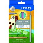 Ersan - lyra super ferby l3721122 etui de 12 crayons de coloriage triangulaires 6, 25 mm mtallique assortis ...