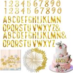 Ershi - 104pcs a - z lettre gteau topper lettres capitale alphabet or en miroir acrylique dcoration ...