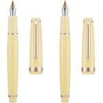 Ershi - 2 pcs jinhao 82 stylo plume en rsine iridium extra fine & fine nib avec convertisseur, jaune ...