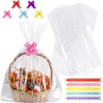Ershi - 20 pcs grands sacs en cellophane set, 10 transparent emballage cadeau 100 x 70 cm grands sacs ... Ershi - 20 pcs grands sacs en cellophane set, 10 transparent emballage cadeau 100 x 70 cm grands sacs ...