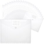 Ershi - lot de 24 pochette plastique a4, pochettes plastiques perfores avec rabat, classeur pochette ...