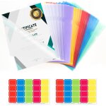 Ershi - 28pcs pochette plastique a4 avec rabat, chemise plastique a4 en 8 couleurs, pochette transparente ...