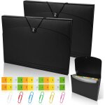 Ershi - 2pcs trieur 13 pochettes, a4 range document plastique classement extensible accordon organiseur, ...