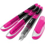 Ershi - lot de 3 stylos a plume jetables zebra fuente fountain - encre rose[449]