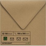 Ershi - 50 enveloppes carrées papier kraft 155 x 155 mm 100g aster kraft rabat pointu enveloppes en papier ... Ershi - 50 enveloppes carrées papier kraft 155 x 155 mm 100g aster kraft rabat pointu enveloppes en papier ...
