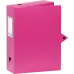 Ershi - - boite de classement a4 en plastique - dos de 8cm - rose[3772]