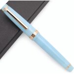 Ershi - jinhao 82 stylo plume en acrylique avec plume en iridium (plume fine, bleu ciel transparent avec ...