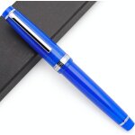 Ershi - jinhao 82 stylo - plume en acrylique avec plume en iridium (plume fine, bleu royal transparent ...