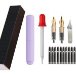 Ershi - majohn wancai mini stylo plume de voyage en iridium a pointe fine avec 3 pointes de stylo, pipette ... Ershi - majohn wancai mini stylo plume de voyage en iridium a pointe fine avec 3 pointes de stylo, pipette ...