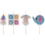 Ershi - - pack de bougies d'anniversaire bb gteau - 4 units[1961]