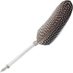 Ershi - stylo a plume vintage, stylo plongeur nuture avec bote - cadeau, noir et blanc[708]