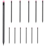 Eryi - lot de 10 crayons en bois noir mat black edition avec gomme colore duret hb, pr - taills, ...