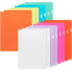 Eryi - 16 pcs pochette a4, chemise plastique, dossiers transparents 8 couleurs assorties, sous chemises ...
