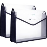 Eryi - 2 pcs pochette plastique a4, impermable enveloppe transparente chemise a bouton pression polypropylne ...