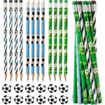 Eryi - 48pcs cadeaux de fte de football pour enfants, 24pcs crayons de football et gommes football anniversai ...