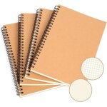 Eryi - cahier de note a5 spirale, 4 pices petit carnet 80 feuilles bloc - notes