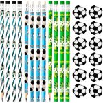 Eryi - crayons de football et gommes de football 24 pices mitgebsel, crayons de football avec gommes, ...