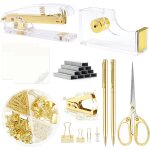 Eryi - fournitures de bureau dores, accessoires de bureau, agrafeuse et distributeur de ruban adhsif ...