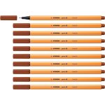 Eryi - stylo feutre pointe fine point 88 - lot x 10 stylos feutre - marron rouille (88 / 38)