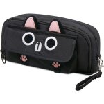 Eryi - trousse a crayon chat kawaii pour filles garons, trousse scolaire grande capacit avec 4 compartiments ...