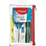 Eryi - - trousse transparente avec 10 pices school pack - la trousse complte pour les exams - 3 stylos, ...