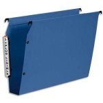 Esselte paquet de 10 dossiers suspendus armoire en polypro opaque. fond 50, bouton - pression. bleu