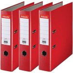 Essentials, pack de 3 classeurs �� levier, rouge, dos 75mm, a4, pp