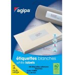 Etiquettes adh�sives blanches agipa 119604 55 x 30mm format a4