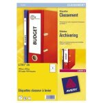 Etiquette adhesive classeur levier 62x192 - x100