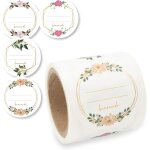 Etiquettes autocollantes 50 mm motif fleur (200)