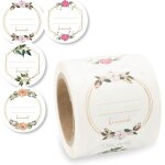 Etiquettes autocollantes 50 mm motif fleur (500)