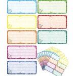 Etiquettes autocollantes de couleur inscriptibles 80 pi�ces, pour etiquettes pr�nom, ecoliers, l'�cole, ...