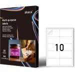 Etiquette autocollante mate blanche a4, 95 x 56 mm, 30 feuilles, papier adh�sif imprimable pour imprimantes ...