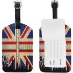 Etiquette de bagage drapeau union jack abstrait avec bobines de film etiquette de voyage porte - badge ...