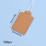Etiquettes rectangulaires vierges pour bijoux, cartes manuscrites en papier kraft blanc, etiquettes de ...