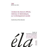 Etudes de linguistique appliqu�e - n1 / 2023 - l'analyse des discours officiels, nationaux et diplomatiques, ...