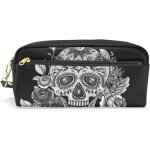 Pour etudiant gar�on fille trousse a crayons doux noir blanc rose cr�ne pochette vintage sac a main stylo ...