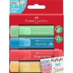 Etui 4 surligneurs - couleurs pastel - faber - castell - textliner 46