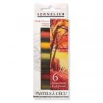 Etui de 6 demi pastels a l'�cu sennelier coloris paysage d'automne
