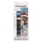 Etui de 6 demi pastels a l'�cu sennelier coloris paysage d'hiver