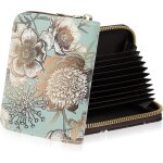 Etui pour cartes de crdit pour femme avec protection rfid, etui en cuir avec fermeture eclair pour cartes ...