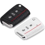 Etui cl� 2 pi�ces compatible pour vw golf 7 - coque de protection silicone 3 boutons - accessoire auto, ...