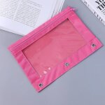 Etui a crayons en multicolore a 3 anneaux, sac de rangement etanche pour stylo, fermeture eclair, classeur, ...