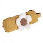 Etuis a crayons multifonctions en velours c�tel�, d�coration de fleurs 3d, joli sac a crayons portable ...