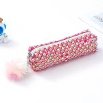 Etuis a crayons a paillettes colores pour filles, pochette a crayons de papeterie kawaii, estuche trousse, ...