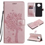 Etui en cuir pu pour xiaomi mi 10t lite 5g avec motif arbre et chat, support, poches pour cartes et lani�re, ...