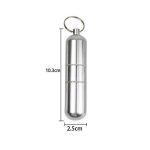 Etui portable en argent avec porte - cls, bote en mtal etanche, pilule, porte - capsule de cure - ...
