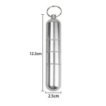Etui portable en argent avec porte - cls, bote en mtal etanche, pilule, porte - capsule de cure - ...